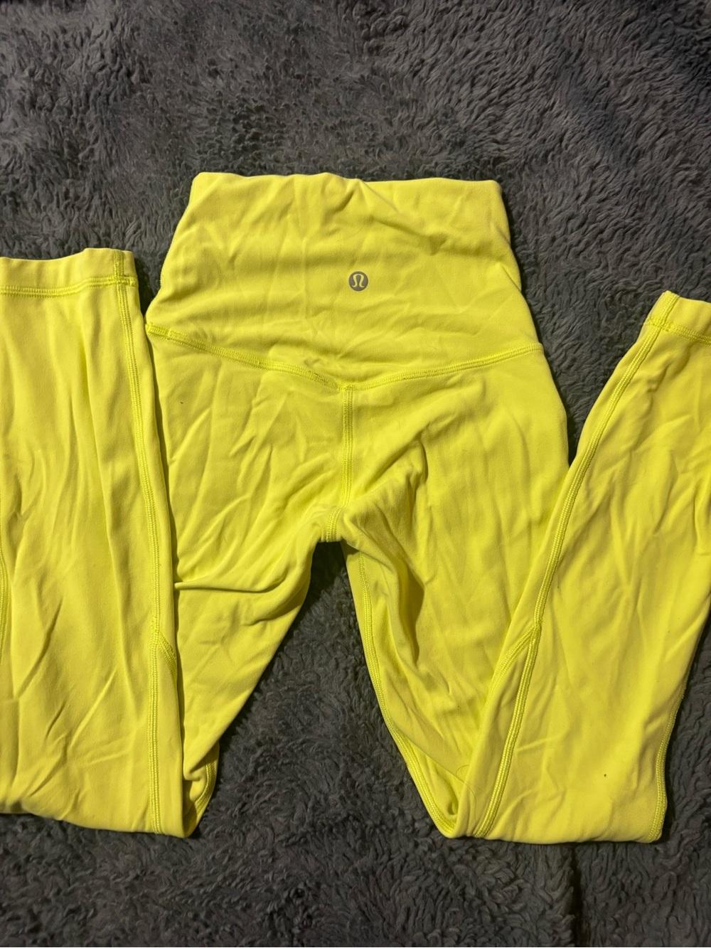 lululemon athletica High-Rise Yellow Athletic Leggings, size 0